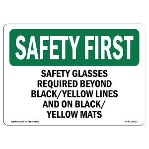 Safety Glasses Required Beyond Black-Yellow