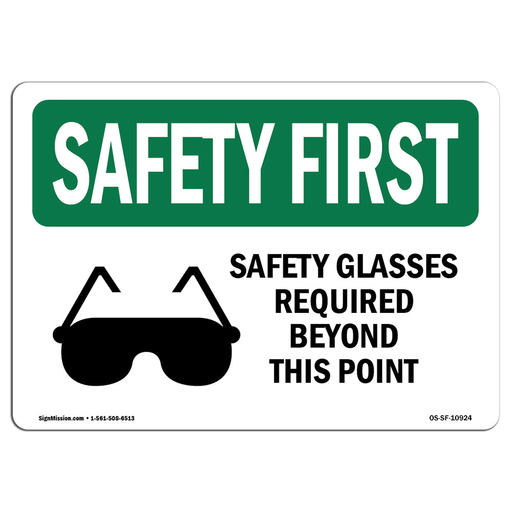 Safety Glasses Required Beyond With Symbol