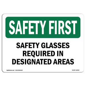 Safety Glasses Required In Designated