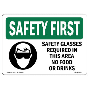 Safety Glasses Required In This With Symbol