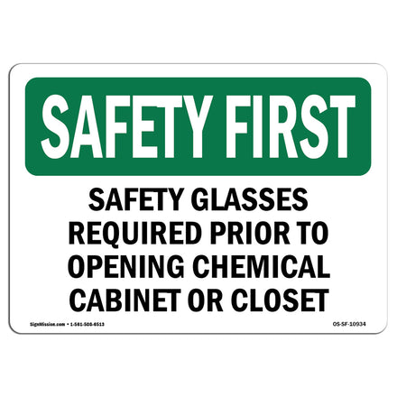 Safety Glasses Required Prior