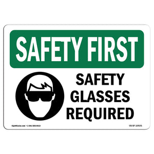 Safety Glasses Required With Symbol