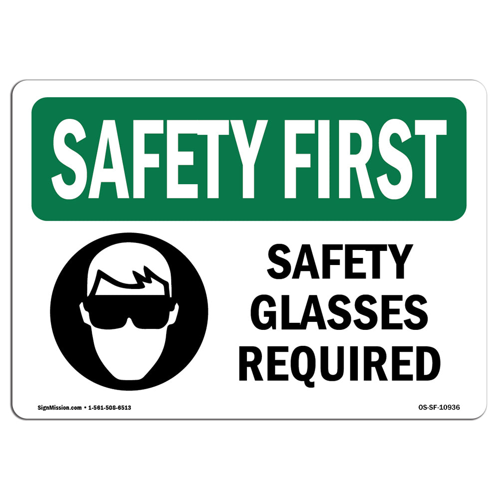 Safety Glasses Required With Symbol