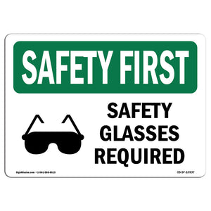 Safety Glasses Required With Symbol