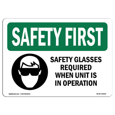 Safety Glasses Required When With Symbol