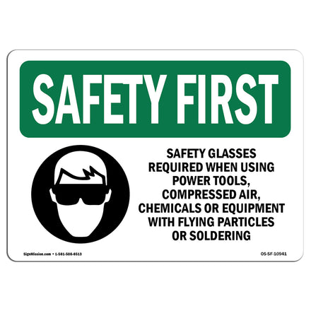 Safety Glasses Required When With Symbol