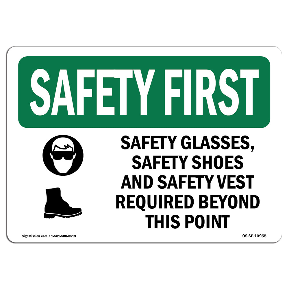 Safety Glasses, Safety Shoes With Symbol