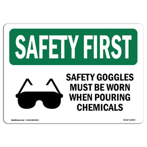 Safety Goggles Must Be Worn With Symbol