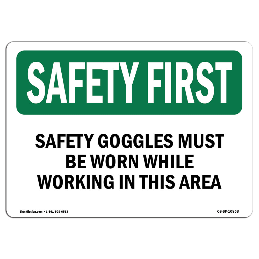 Safety Goggles Must Be Worn While