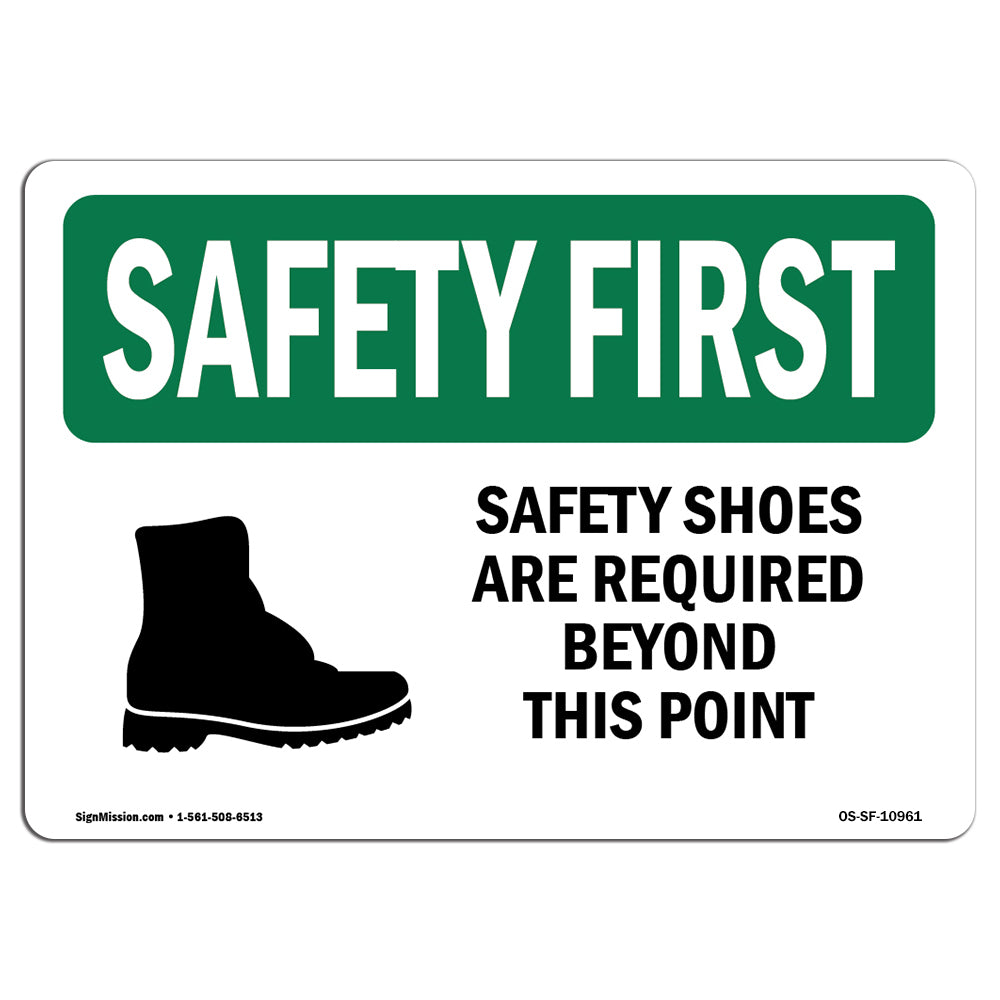 Safety Shoes Are Required Beyond With Symbol