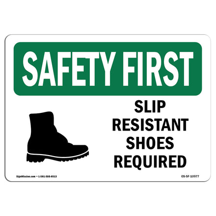 Slip Resistant Shoes Required With Symbol