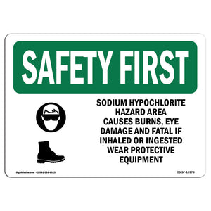 Sodium Hypochlorite Hazard Area With Symbol