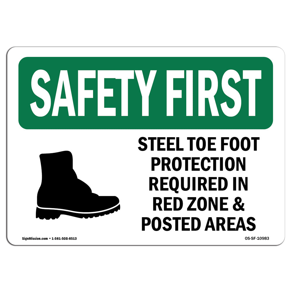 Steel Toe Foot Protection Required With Symbol