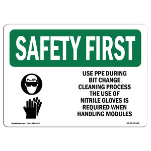 Use PPE During Bit Change Cleaning With Symbol