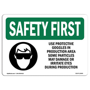 Use Protective Goggles In Production With Symbol