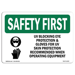 UV Blocking Eye Protection & With Symbol