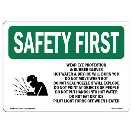 Wear Eye Protection & Rubber With Symbol