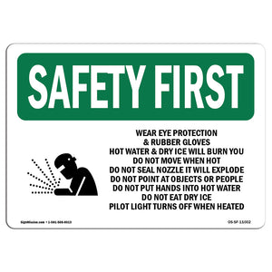 Wear Eye Protection & Rubber With Symbol