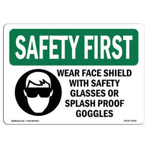 Wear Face Shield With Safety With Symbol