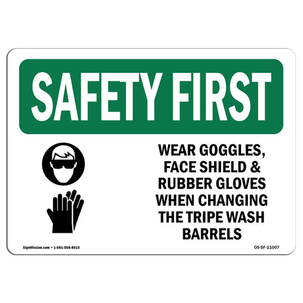 Wear Goggles, Face Shield & With Symbol