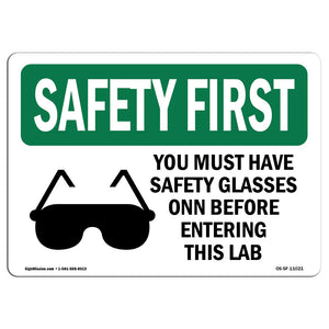 You Must Have Safety Glasses With Symbol