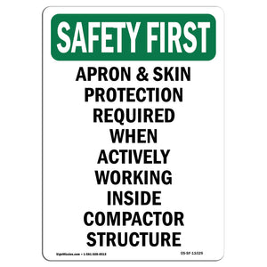 Apron & Skin Protection Required When Actively