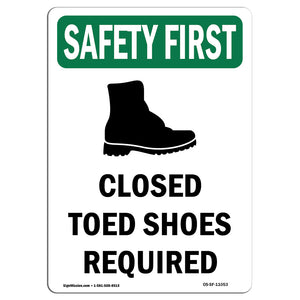 Closed Toed Shoes Required With Symbol