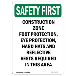 Construction Zone Foot Protection, Eye Protection,