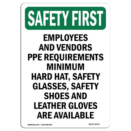 Employees And Vendors PPE Requirements Minimum