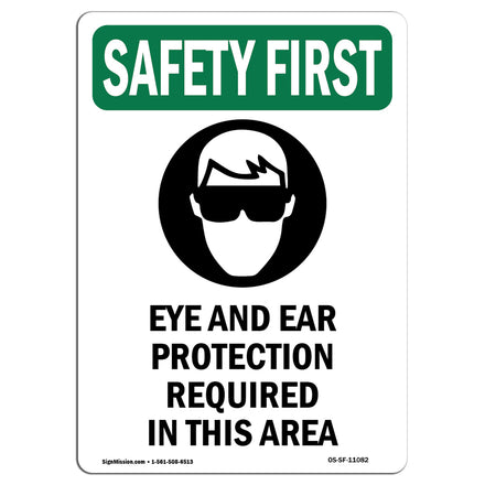 Eye And Ear Protection Required With Symbol