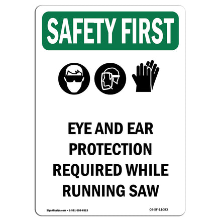 Eye And Ear Protection Required With Symbol