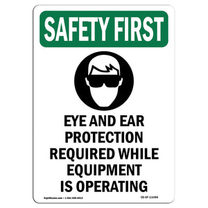 Eye And Ear Protection Required With Symbol