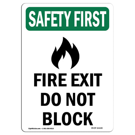 Fire Exit Do Not Block With Symbol