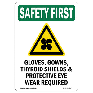 Gloves, Gowns, Thyroid Shields With Symbol