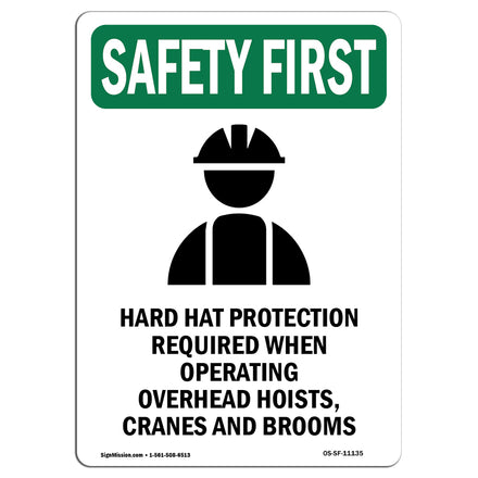 Hard Hat Protection Required With Symbol