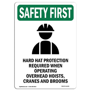 Hard Hat Protection Required With Symbol