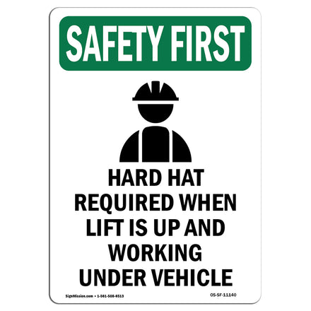 Hard Hat Required When Lift With Symbol