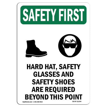 Hard Hat, Safety Glasses With Symbol