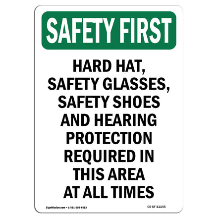 Hard Hat, Safety Glasses, Safety Shoes And