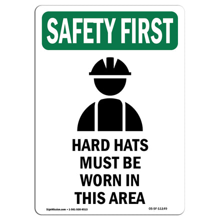 Hard Hats Must Be Worn In This Area With Symbol