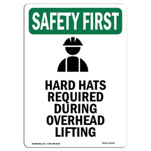 Hard Hats Required During Overhead With Symbol