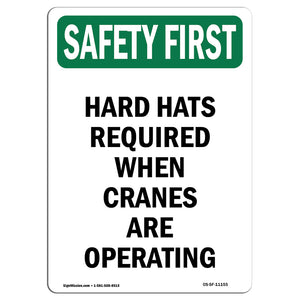 Hard Hats Required When Cranes Are Operating