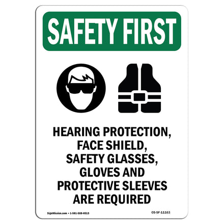 Hearing Protection, Face Shield, With Symbol