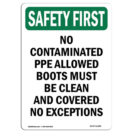 No Contaminated PPE Allowed Boots Must Be