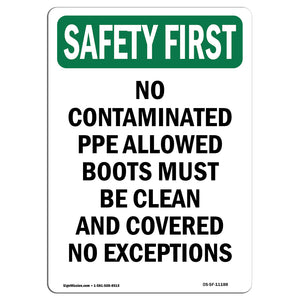 No Contaminated PPE Allowed Boots Must Be