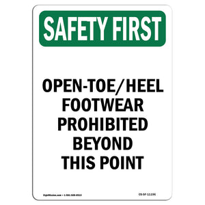 Open-Toe Heel Footwear Prohibited