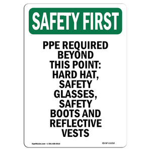 PPE Required Beyond This Point-Hard Hat,