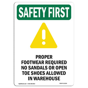 Proper Footwear Required No With Symbol