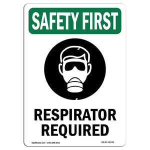 Respirator Required With Symbol| Ã‚Â Made in the USA