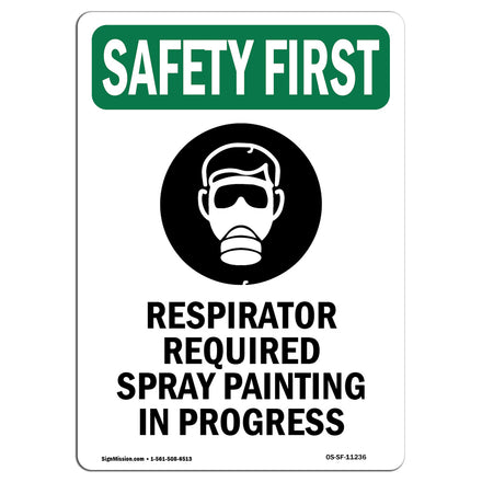 Respirator Required Spray Painting With Symbol